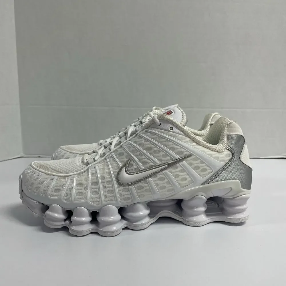 Nike Wmns Shox TL White Silver 2023 AR3566 100 Size 8.5 Women Vintage Yellowing
